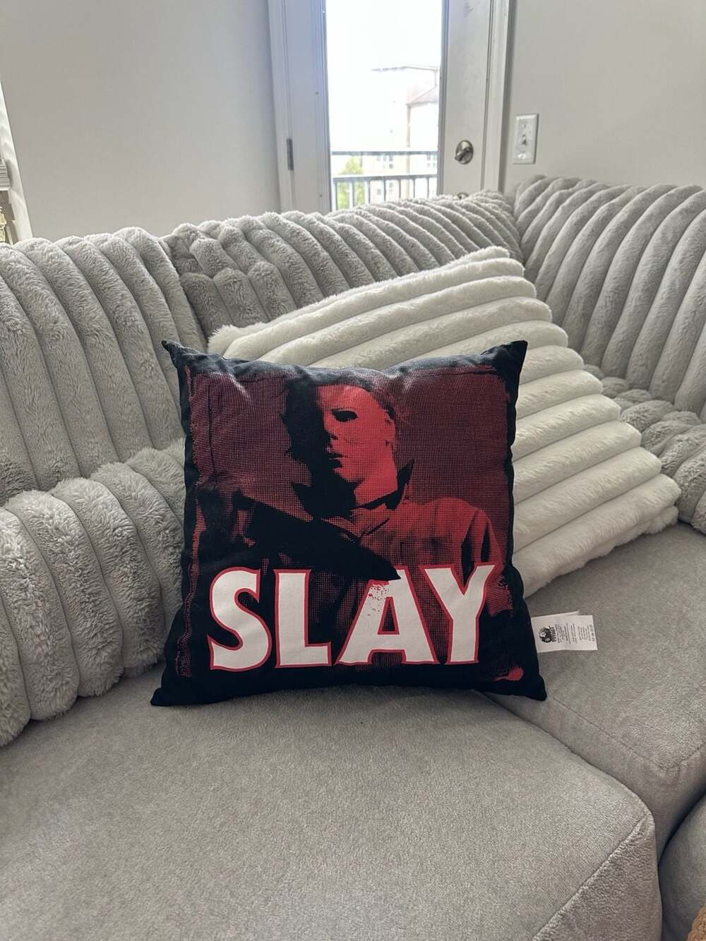 Spirit Halloween Michael Myers “SLAY” Pillow